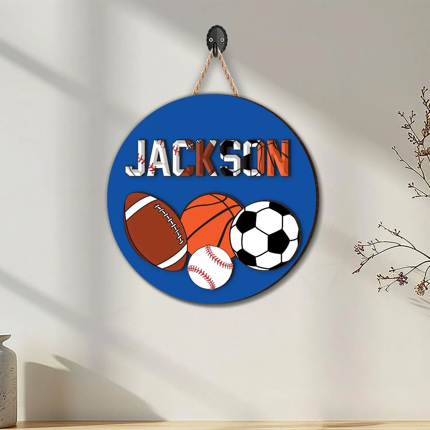 Personalized Sport Wooden Plaque, Multiple Sports Wooden Sign, Custom Name Wood Sign, Sport Gift For Son, Daughter, Boy, Girl, Kid