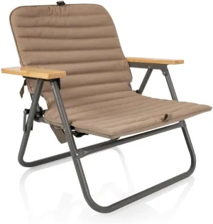 PICNIC TIME Descanso Padded Beach Chair, Low Camping Chair with Removable Washable Cover, Backpack Beach Chair