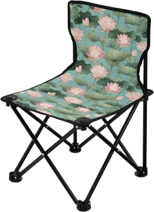 Portable Camping Chairs Flowers Floral Lotus Lightweight Folding Chair for Camping, Beach, Picnic, Travel and Sports with Carry Bag 20849983