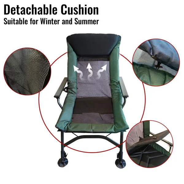 Portable Camping Lounge Chair with Adjustable Backrest | Durable Stainless Steel Frame and 600D Fabric