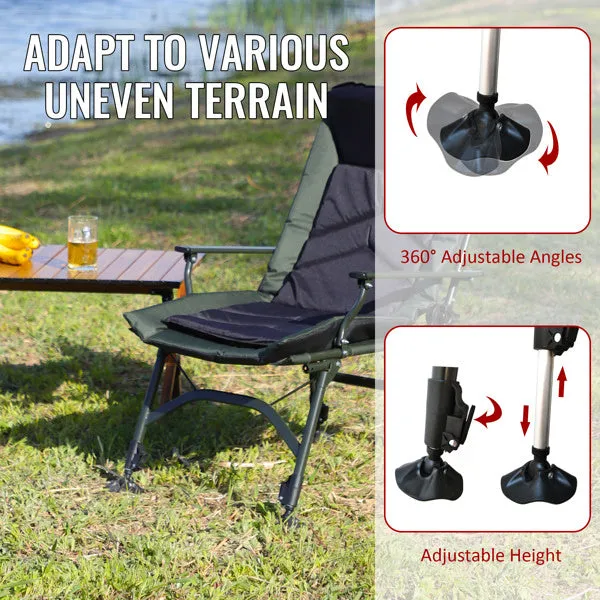 Portable Camping Lounge Chair with Adjustable Backrest | Durable Stainless Steel Frame and 600D Fabric