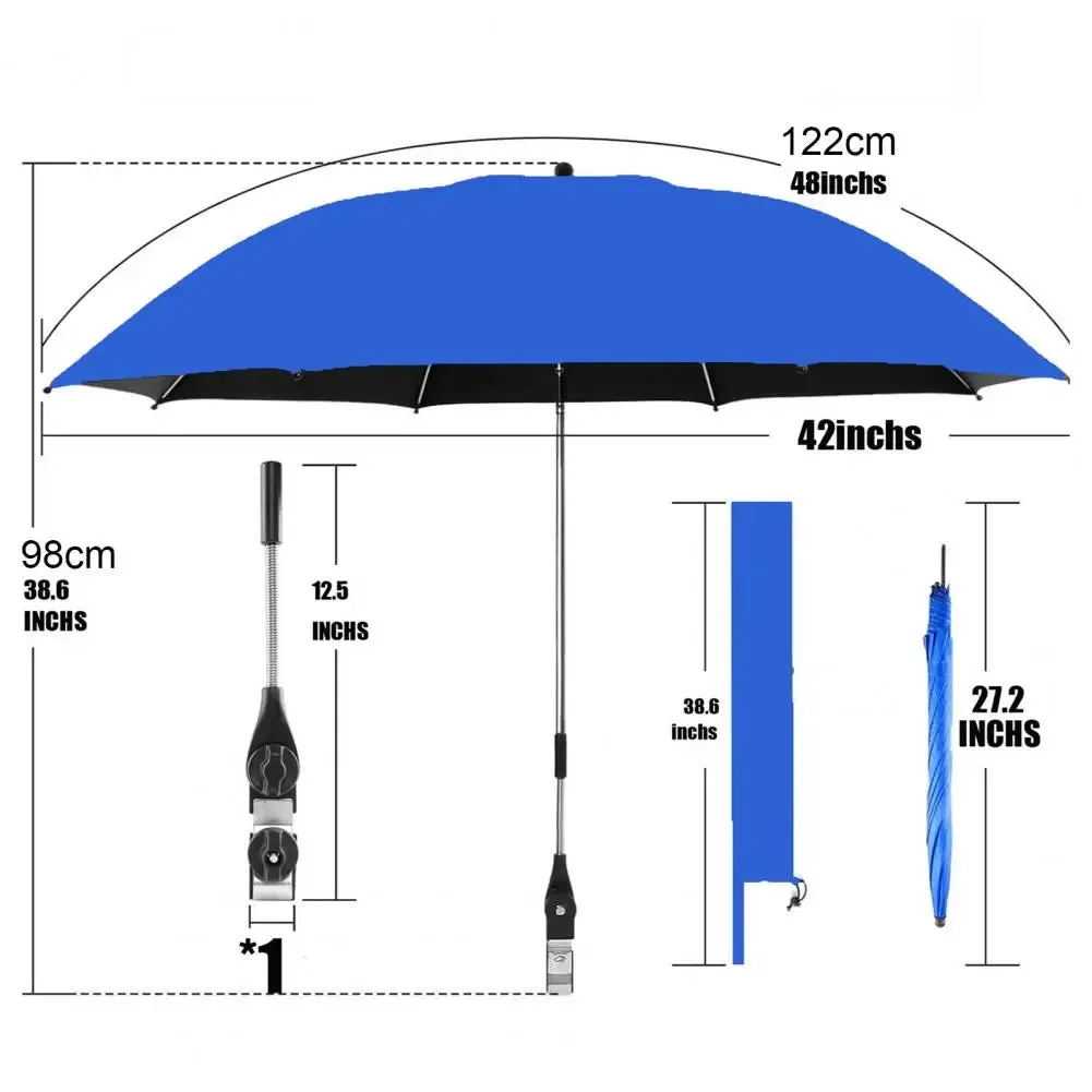 Portable Chair Umbrella with Clamp – UV Protection Waterproof Parasol for Outdoor Camping, Fishing, Patio, and Beach