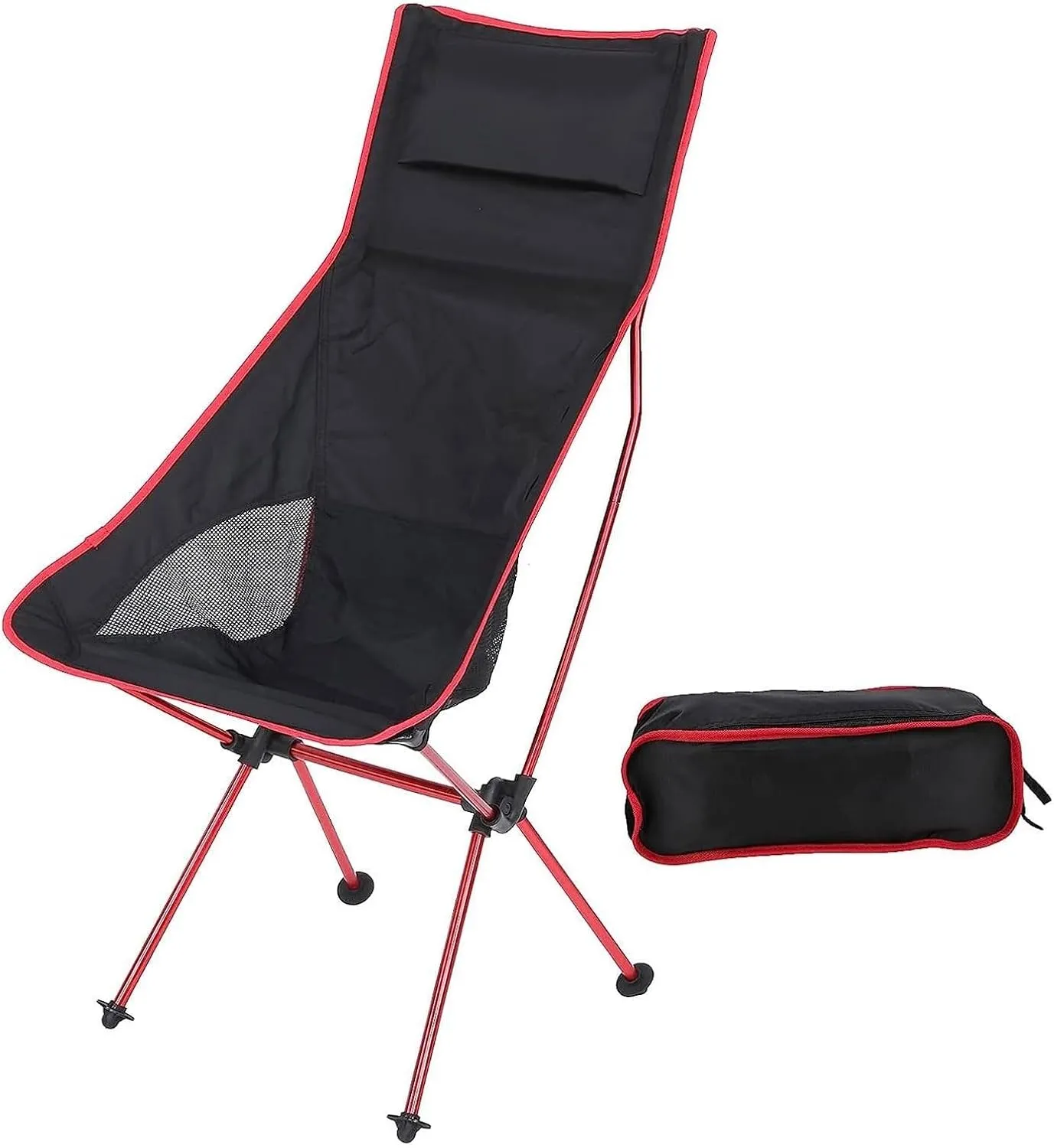 Portable Folding Camping Chair, Lightweight Beach Fishing Chair, Nylon Mesh Oxford Fabric, Includes Carry Bag 2 Cup Holders