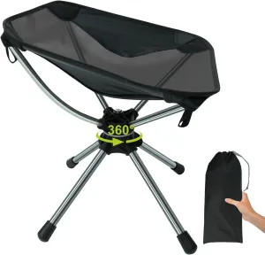 Portable Folding Camping Chair,Lightweight Aluminium Alloy Chair Nylon Chair Fabric,Suitable for Outdoor Camping,Beach,Picnic,Barbecue,Fishing,Climbing (Black-Small)
