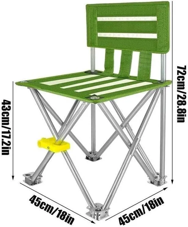 Portable Folding Sling Back Chair for Camping, Fishing Outdoor Use, Breathable Beach Chair with Side Pocket(45 x 45 x 43 x 72cm)