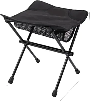 Portable Moon Chair Outdoor Folding Ultralight Aluminum Alloy Camping Beach Chair Maza Fishing Stool(Black)