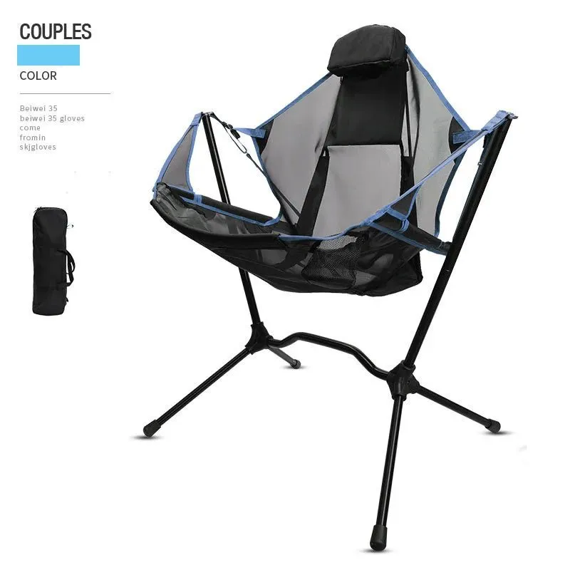 portable outdoor camping and fishing chair with hammock