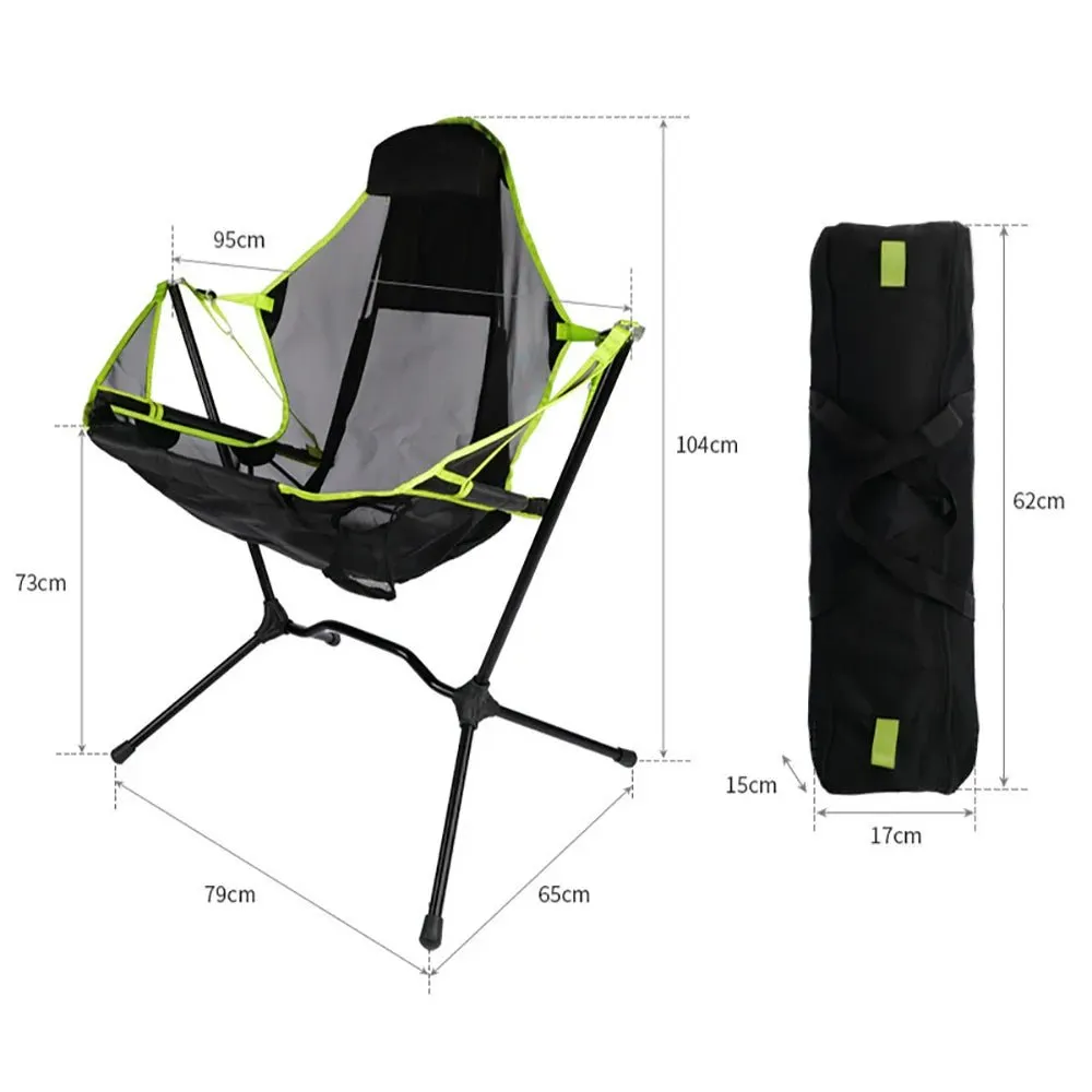 portable outdoor camping and fishing chair with hammock