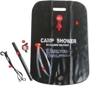 Portable Outdoor Camping Shower Bag - 5 Gallon Picnic Water Storage Bag for Field Bathing and Outdoor Activities(Regular)