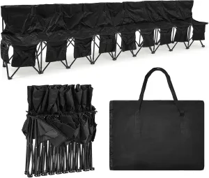 Portable Soccer Bench Chairs Foldable Team Sports Bench with Pockets and Carrying Bag for Sports Team Camping Soccer Basketball Football Practice Games