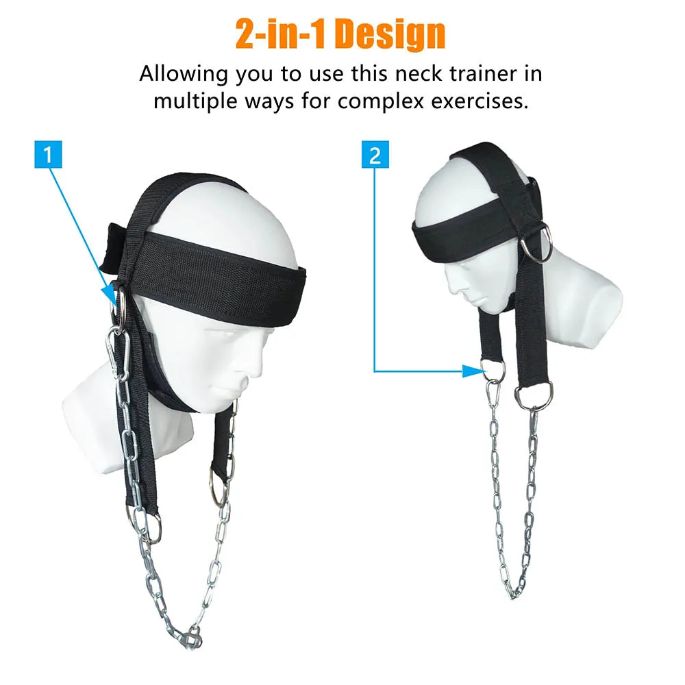 Premium Neck Training Harness for Strength & Muscle Power - Adjustable Head & Neck Weight Lifting Strap - Gym Fitness Equipment for Injury Recovery, Posture & Combat Sports