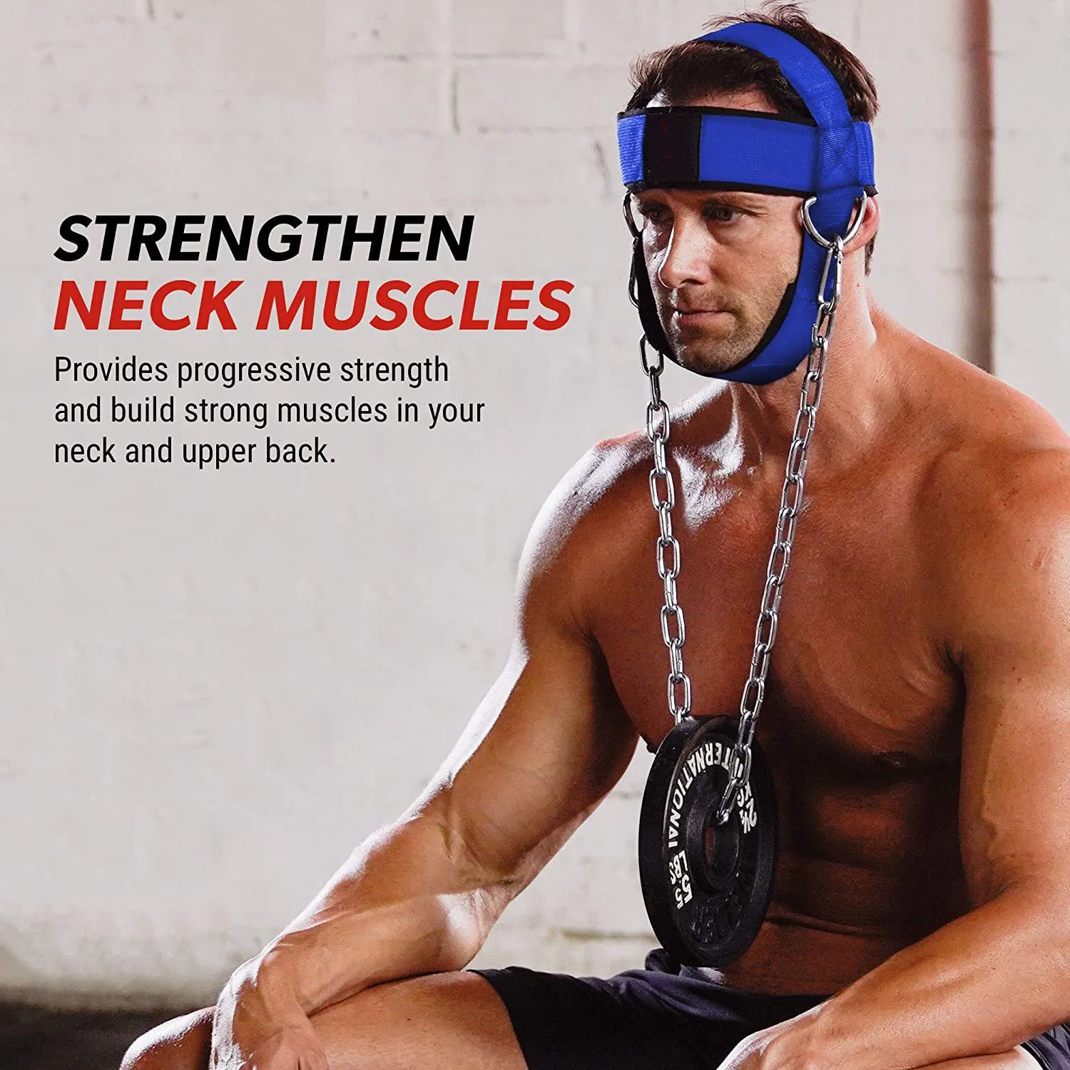 Premium Neck Training Harness for Strength & Muscle Power - Adjustable Head & Neck Weight Lifting Strap - Gym Fitness Equipment for Injury Recovery, Posture & Combat Sports