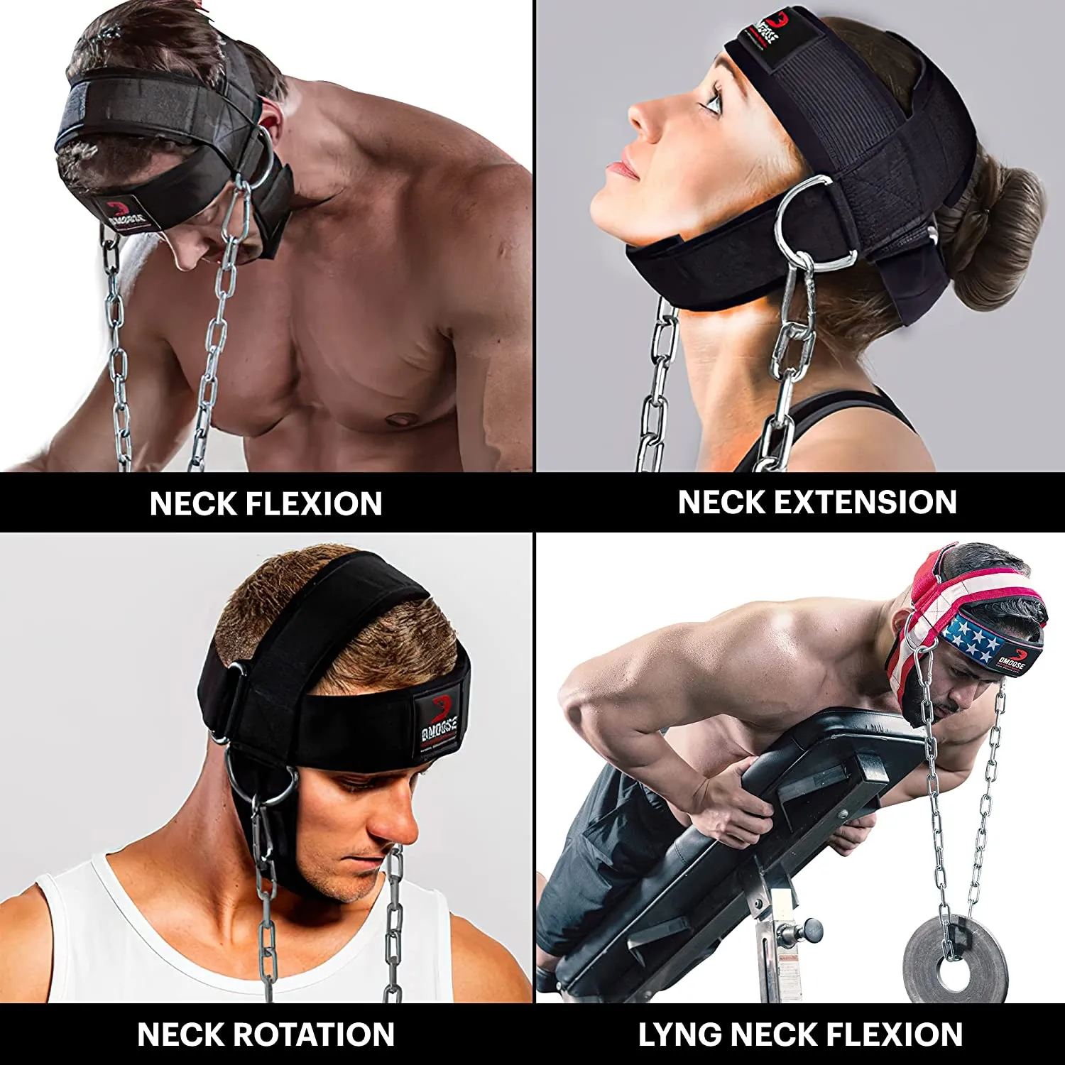 Premium Neck Training Harness for Strength & Muscle Power - Adjustable Head & Neck Weight Lifting Strap - Gym Fitness Equipment for Injury Recovery, Posture & Combat Sports