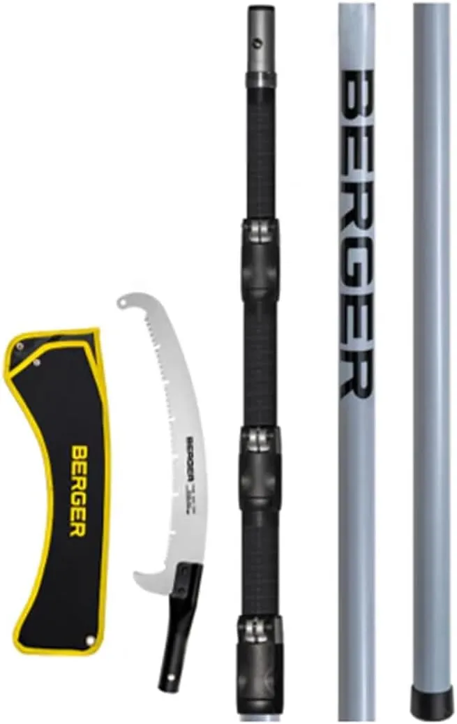 Professional Grade ArboRapid Telescopic Pole Saw Set, 4 Extendable Parts, Fiberglass and Carbon Fiber, Extendable Length from 5.74' to 20.34' with 15" Curved Saw Blade, 76049