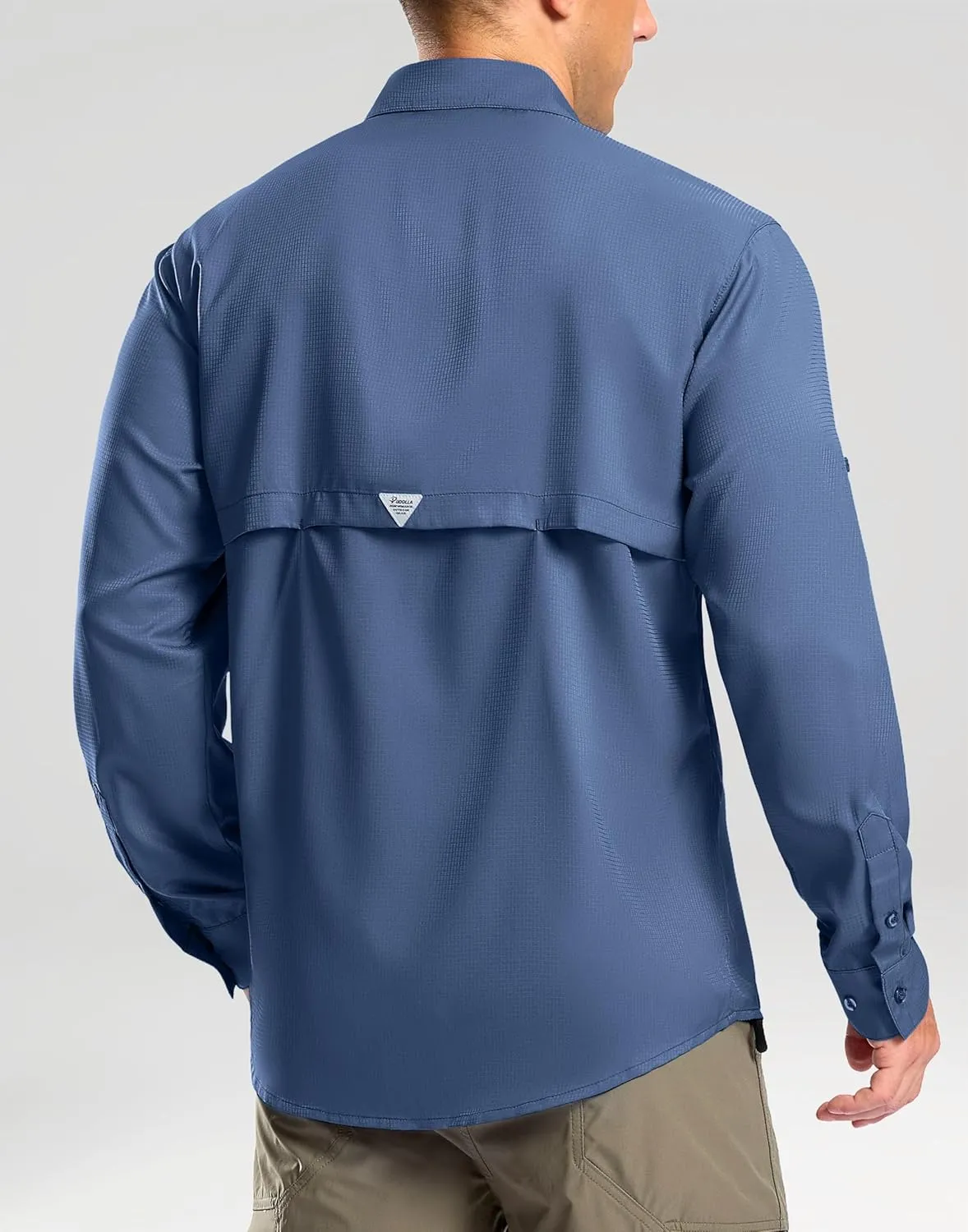Pudolla Men's Sun Protection Fishing Shirt Lightweight Long Sleeve UPF 50  Hiking Shirt for Men Outdoor Travel with Pockets