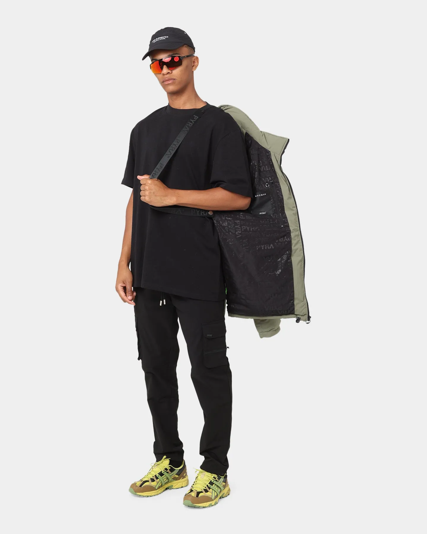 PYRA Padded Puffa Jacket Olive Green