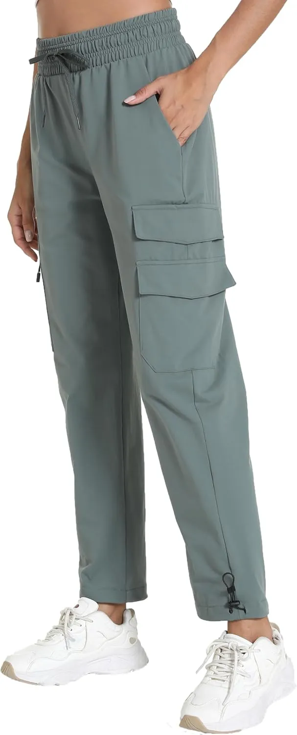 Quick Dry Women's Cargo Pants with Pockets Lightweight Hiking Joggers for Workout Athletic Casual Outdoor Camping