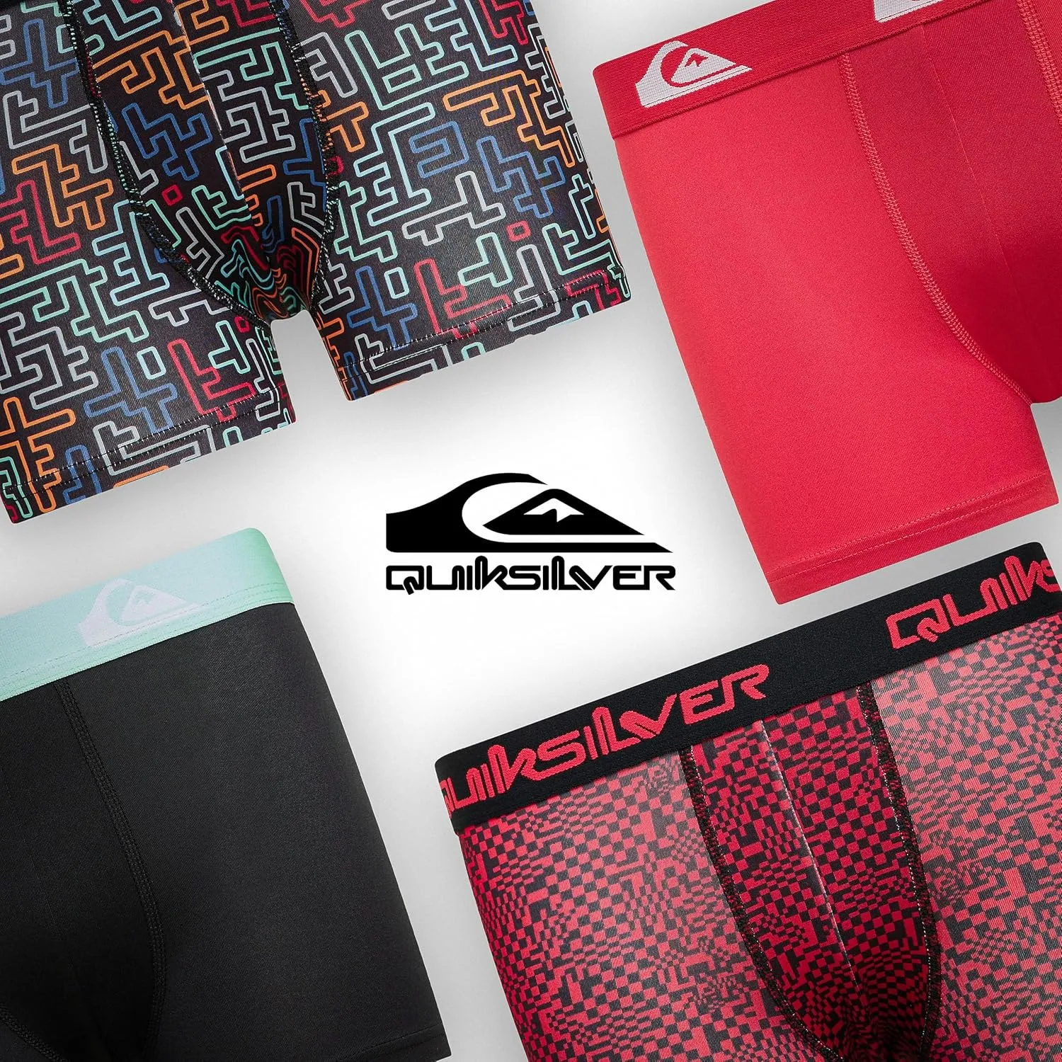 Quiksilver Boys Underwear 4 Pack Boxer Briefs for Boys 6-18 Durable Stretch Breathable Moisture Wicking
