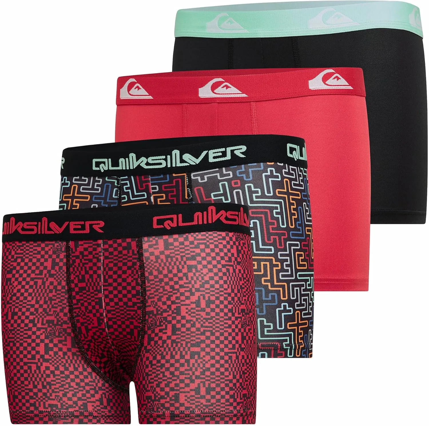 Quiksilver Boys Underwear 4 Pack Boxer Briefs for Boys 6-18 Durable Stretch Breathable Moisture Wicking