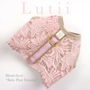 "Baby Pink Victoria"-handmade adjustable lace dog harness