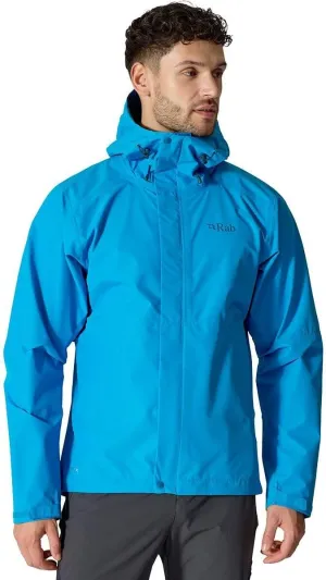 Rab Men's Downpour Jacket - Lightweight Waterproof Hooded Coat for Hiking & Trekking