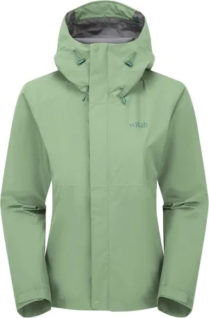 Rab Women's Downpour Jacket - Lightweight Waterproof Hooded Coat for Hiking & Trekking