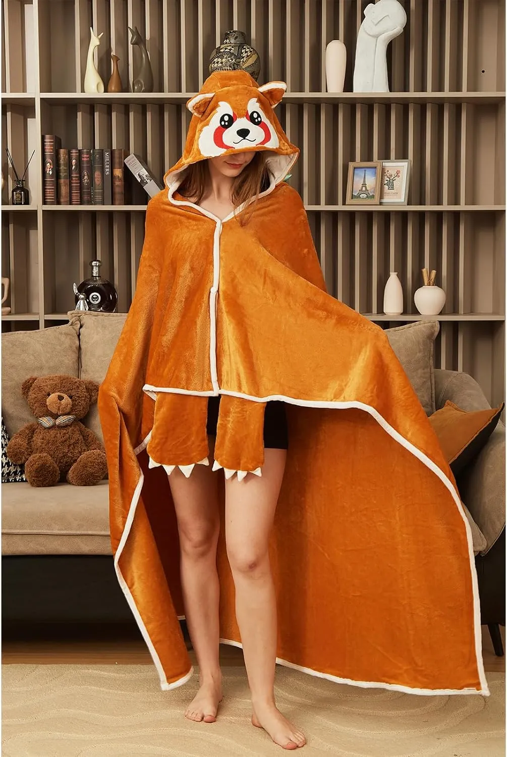 Red Panda Wearable Blanket Cute Animal Blanket Hoodies for Adults Red Panda Costume Funny Gifts for Women Men