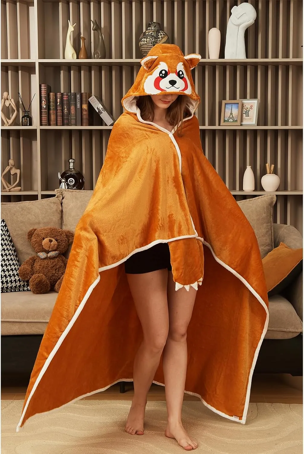 Red Panda Wearable Blanket Cute Animal Blanket Hoodies for Adults Red Panda Costume Funny Gifts for Women Men