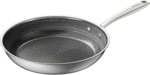 Redchef Non Stick Frying Pans, Hybrid Ceramic Frying Pan, Nonstick Skillet with Stay-Cool Handle, Non Toxic, PFAS PFOA & PTFE Free, Dishwasher & Oven Safe, Compatible All Cooktops (Black, 10 inch)