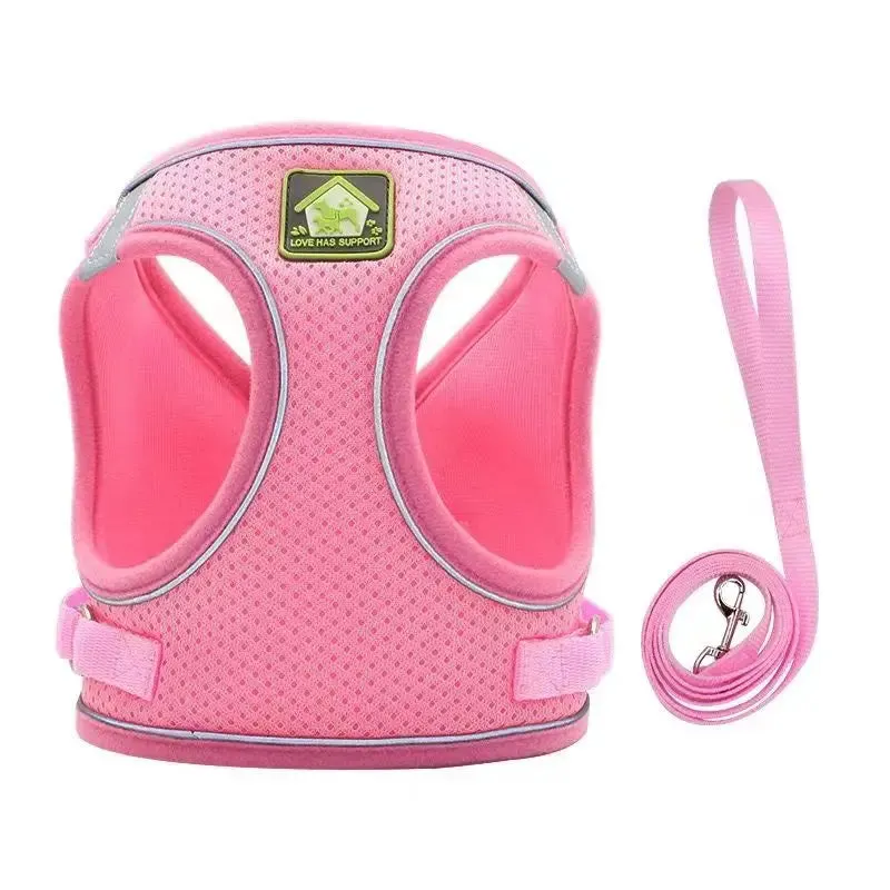 Reflective Cat Harness Set with Adjustable Leash for Small Pets