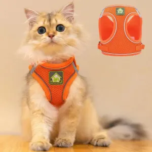 Reflective Cat Harness Set with Adjustable Leash for Small Pets