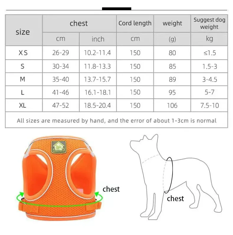 Reflective Cat Harness Set with Adjustable Leash for Small Pets