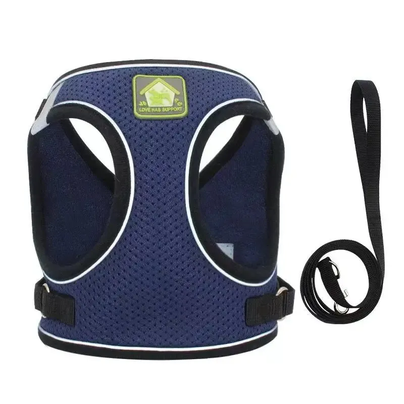 Reflective Cat Harness Set with Adjustable Leash for Small Pets