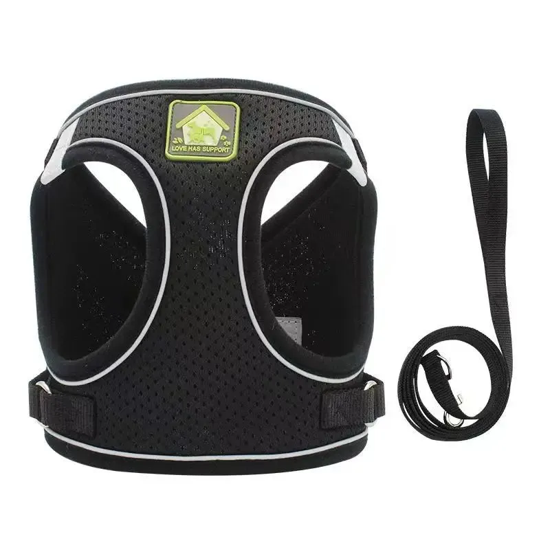 Reflective Cat Harness Set with Adjustable Leash for Small Pets