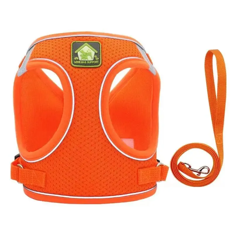 Reflective Cat Harness Set with Adjustable Leash for Small Pets
