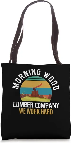 Retro Morning Wood Lumber Company Camping Woodman Tote Bag