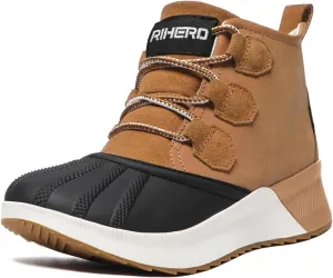 Rihero Women's Classic Waterproof Ankle Boots Fashion Lightweight Leather Suede Hiking Ankle Booties