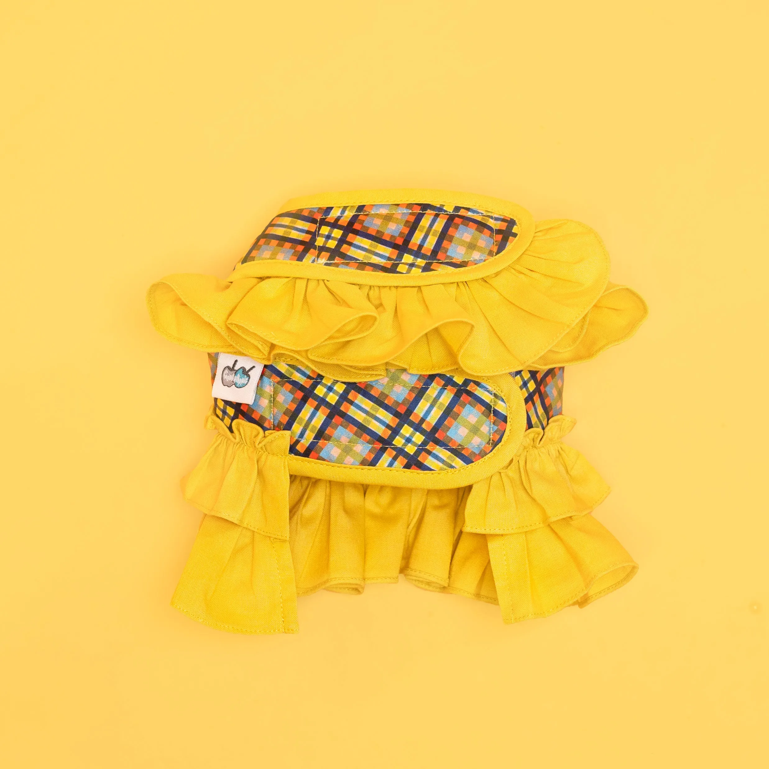 Ruffle Harness - Yellow Tartan