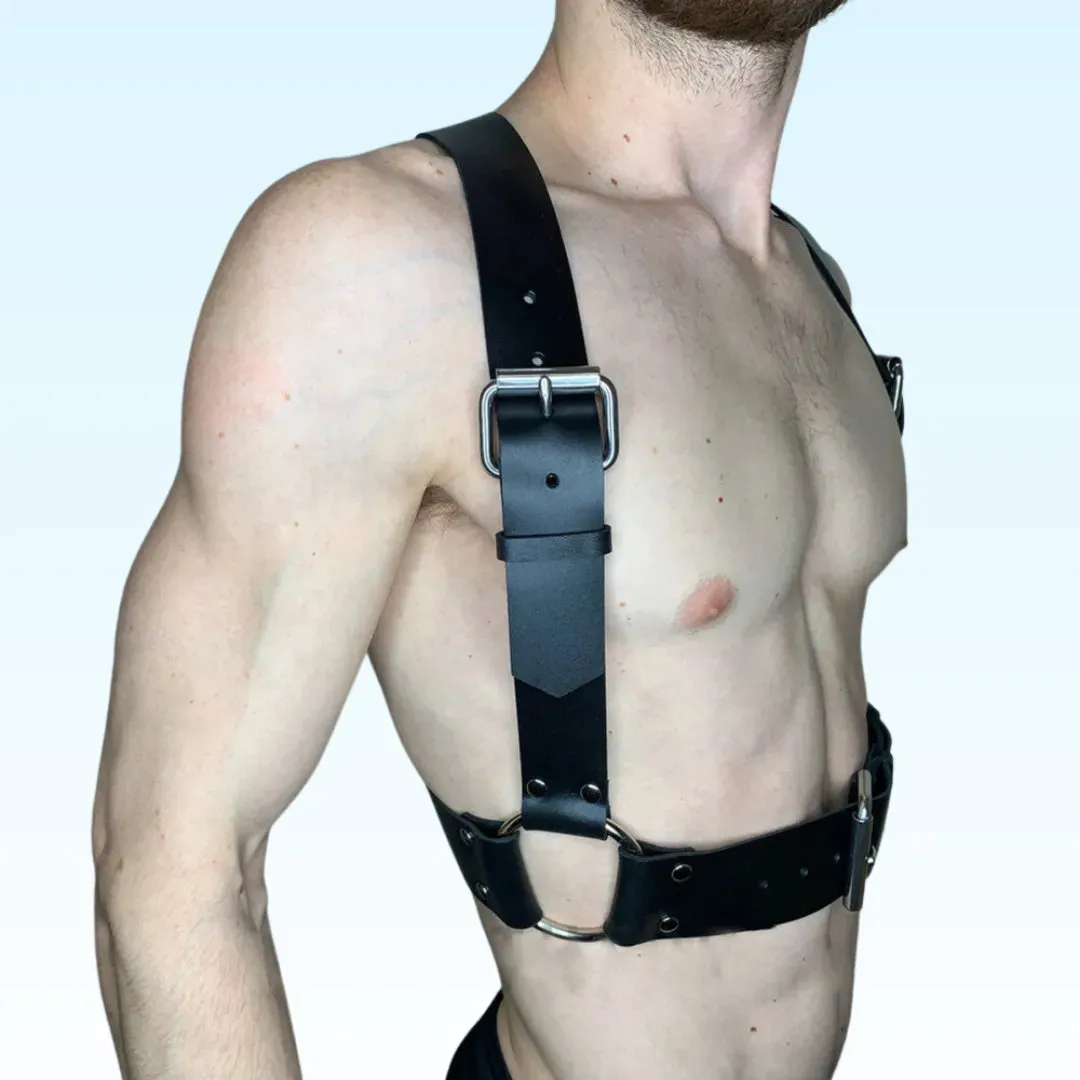 RYDER - Square Impact Leather Men's Harness