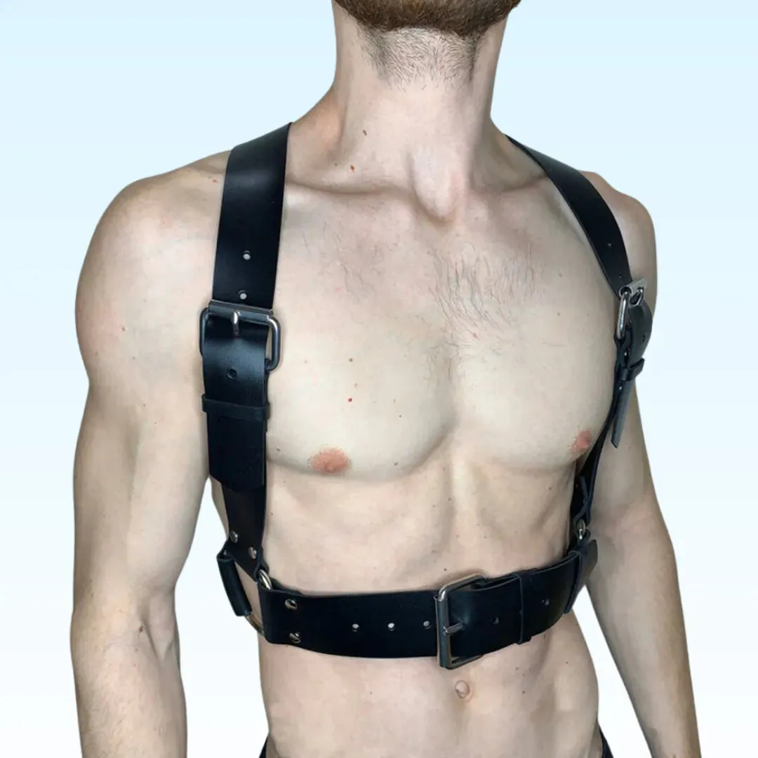RYDER - Square Impact Leather Men's Harness