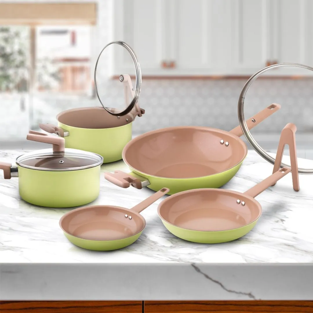 Safico Pro Aluminium Nonstick Ceramic Induction Usable Saucepan With Standable Handle