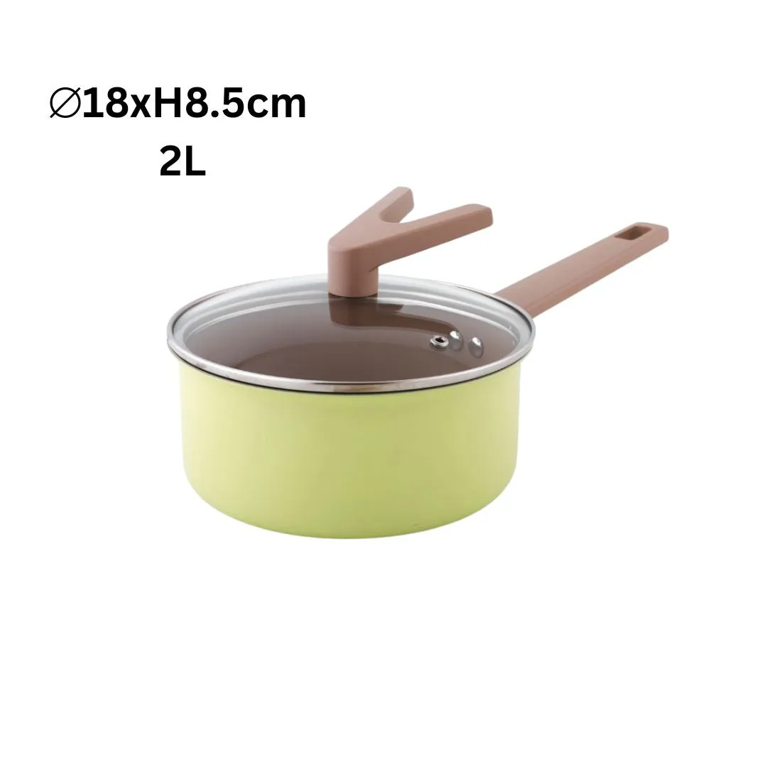 Safico Pro Aluminium Nonstick Ceramic Induction Usable Saucepan With Standable Handle