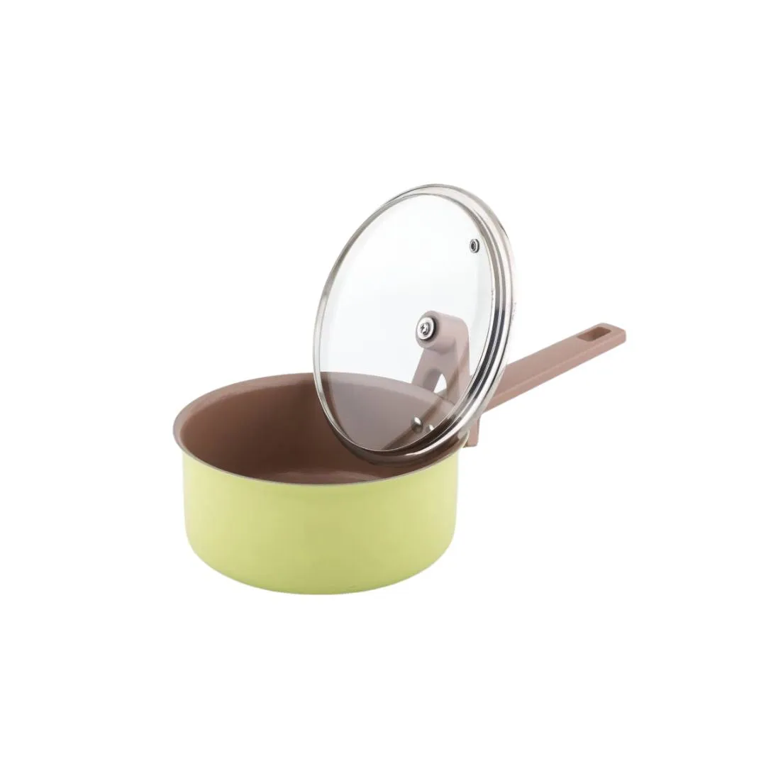 Safico Pro Aluminium Nonstick Ceramic Induction Usable Saucepan With Standable Handle