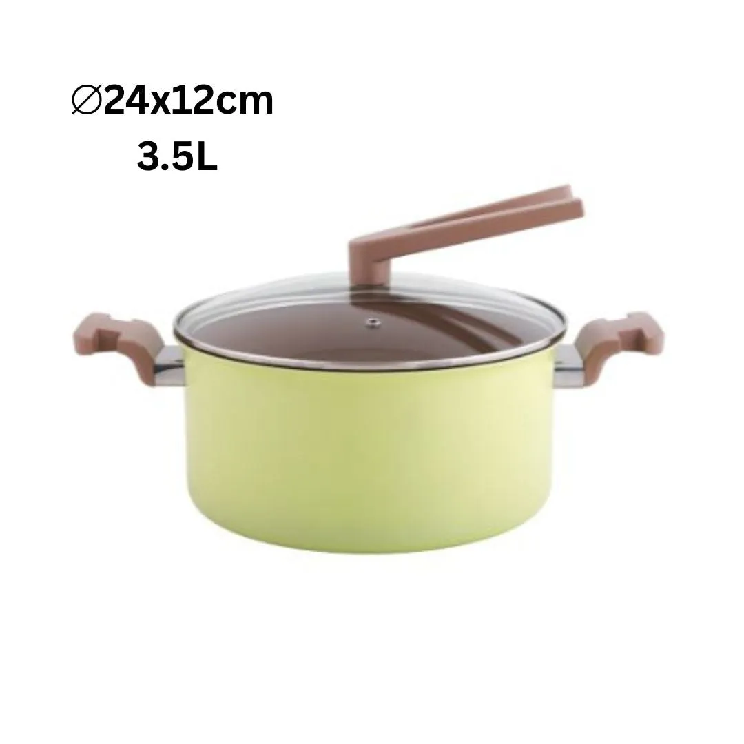 Safico Pro Aluminium Nonstick Ceramic Induction Usable Saucepan With Standable Handle