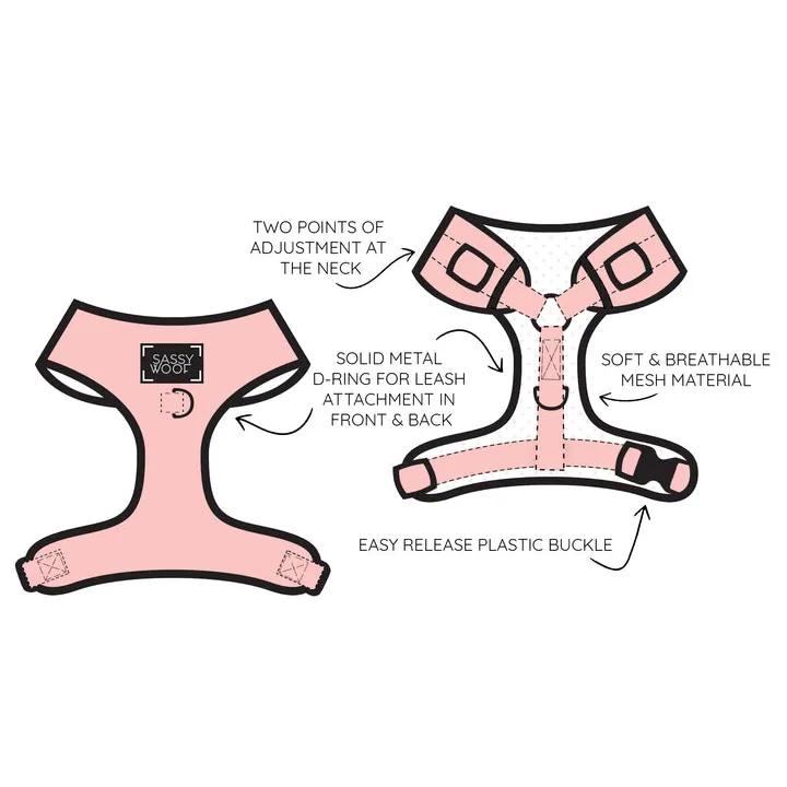 Sassy Woof Adjustable Harness - Neon Green