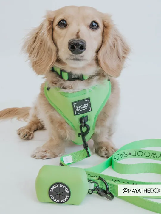 Sassy Woof Adjustable Harness - Neon Green