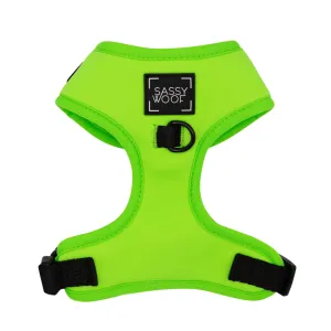 Sassy Woof Adjustable Harness - Neon Green