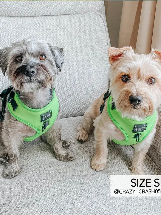 Sassy Woof Adjustable Harness - Neon Green