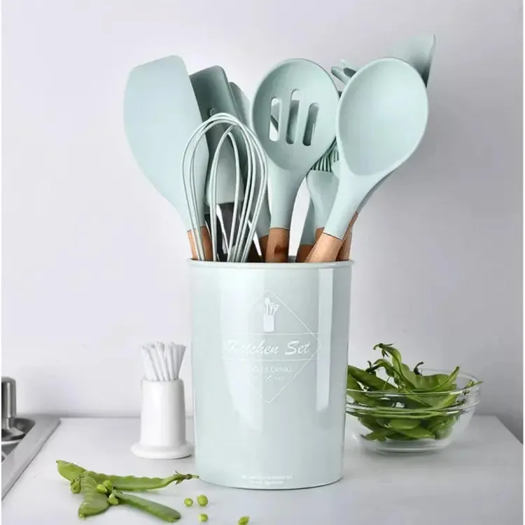 Secure payments with Cooking Handle stick PCs Wooden Silicone Cooking Set Set-Fresh Tool Wireless 12 Non