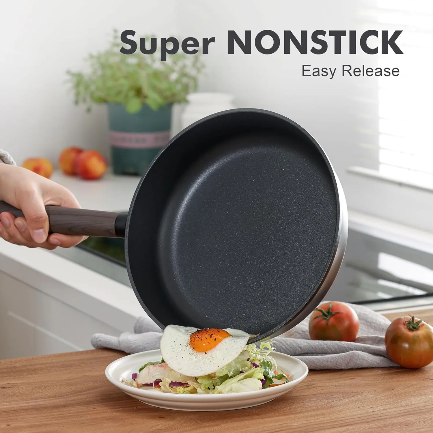 SENSARTE Pots and Pans Set Nonstick Cookware Set Kitchen Cooking Set Non-toxic, Dishwasher & Oven Safe, Induction Compatible, PFOA/PFOS Free, 13pcs, Black